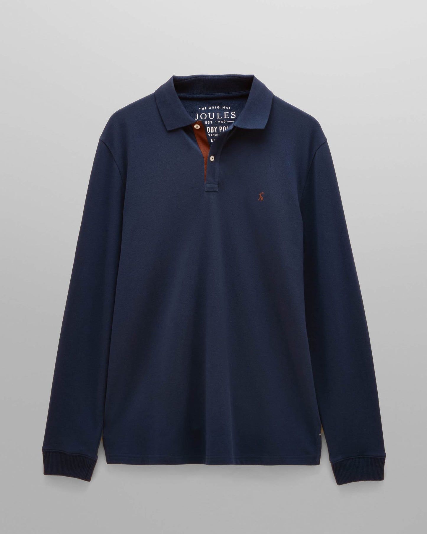 Joules Woody Mens Long Sleeve Polo Shirt - Navy