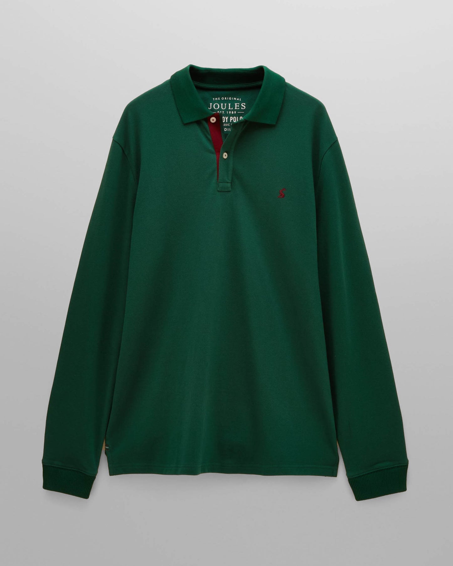 Joules Woody Mens Long Sleeve Polo Shirt - Green