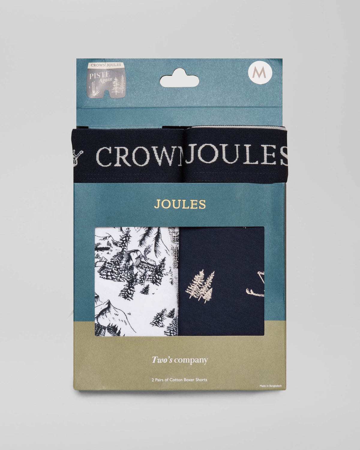 Joules 2 Pack Mens Crown Joules Boxers - Cream/Navy box