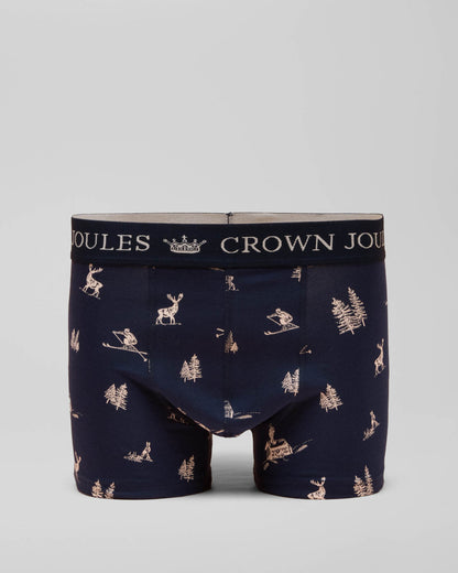 Joules 2 Pack Mens Crown Joules Boxers - Cream/Navy navy