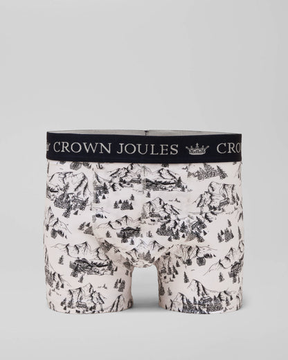 Joules 2 Pack Mens Crown Joules Boxers - Cream/Navy cream