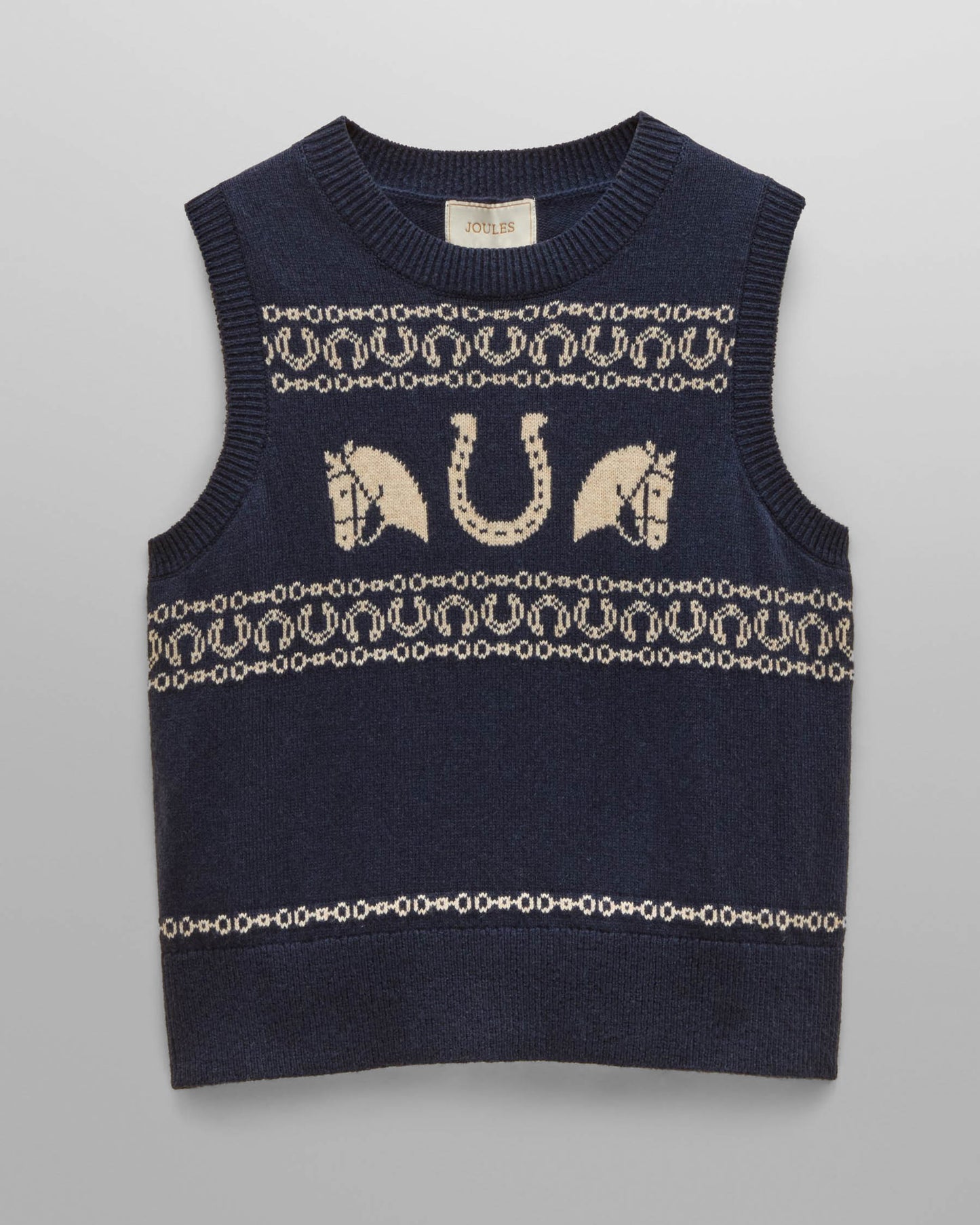 Joules Horse Icon Womens Knit Tank Top - Navy