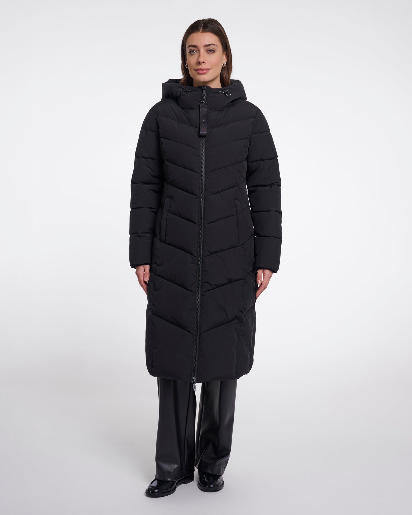 Rino & Pelle Zendaya Womens Padded Coat With Hood - Black | CHO | Designer Womens Padded Coat