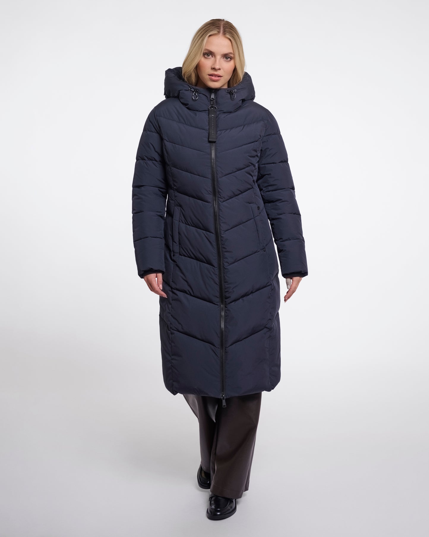 Rino & Pelle Zendaya Womens Padded Coat With Hood - Dark Navy | CHO | Designer Womens Padded Coat