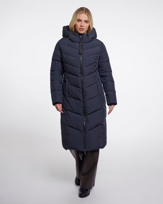 Rino & Pelle Zendaya Womens Padded Coat With Hood - Dark Navy