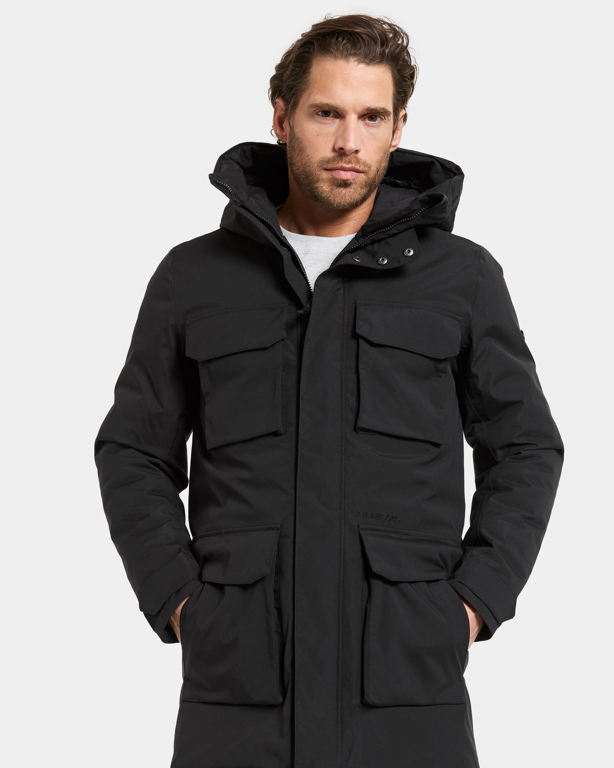 Didriksons Aiden Mens Parka - Black 060 - CHO - Designer Unisex Coats & Jackets