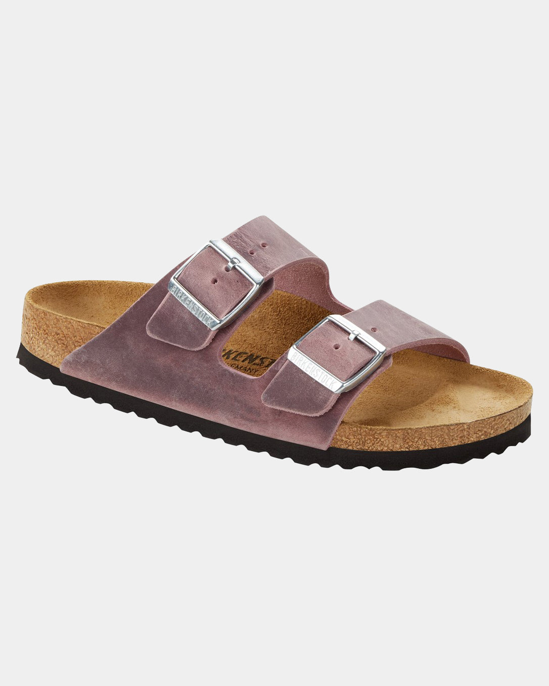 Birkenstock's Arizona Oiled Leather Womens Sandals in Lavender