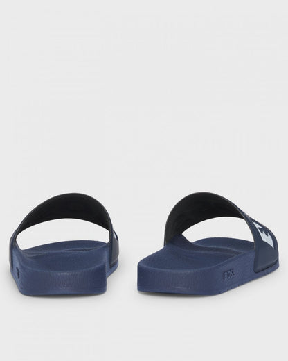 BOSS Orange Aryeh Mens Italian-Made Slides with Large Logo Detail NOS - Dark Blue 405