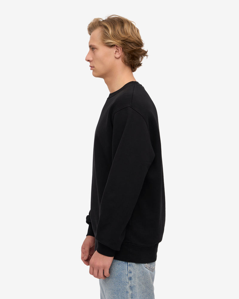 Colorful Standard Mens Classic Organic Crew Neck Sweatshirt - Deep Black