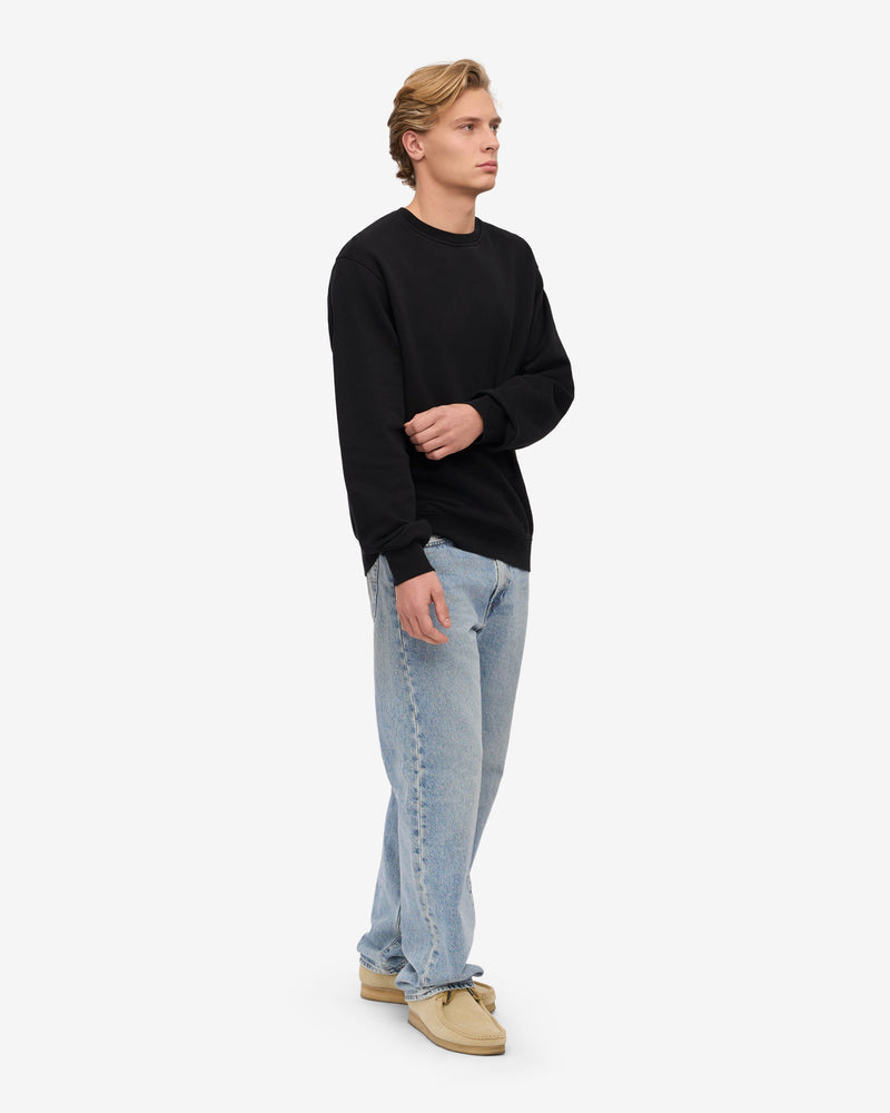 Colorful Standard Mens Classic Organic Crew Neck Sweatshirt - Deep Black