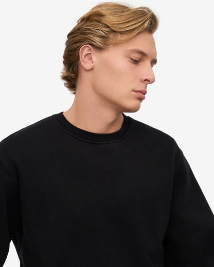 Colorful Standard Mens Classic Organic Crew Neck Sweatshirt - Deep Black