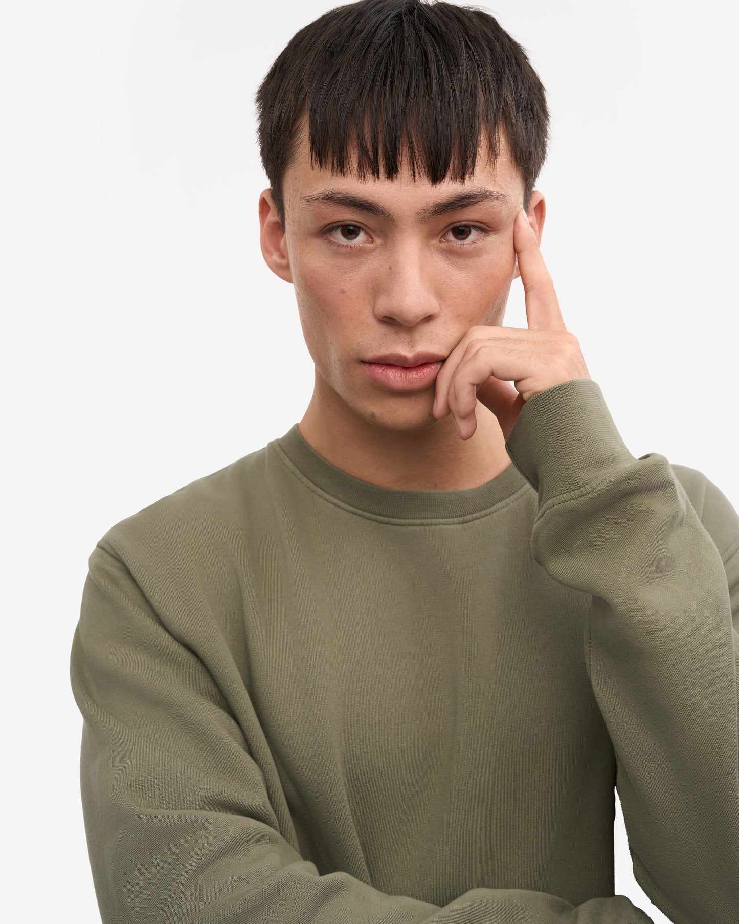 Colorful Standard Mens Classic Organic Crew Neck Sweatshirt - Dusty Olive
