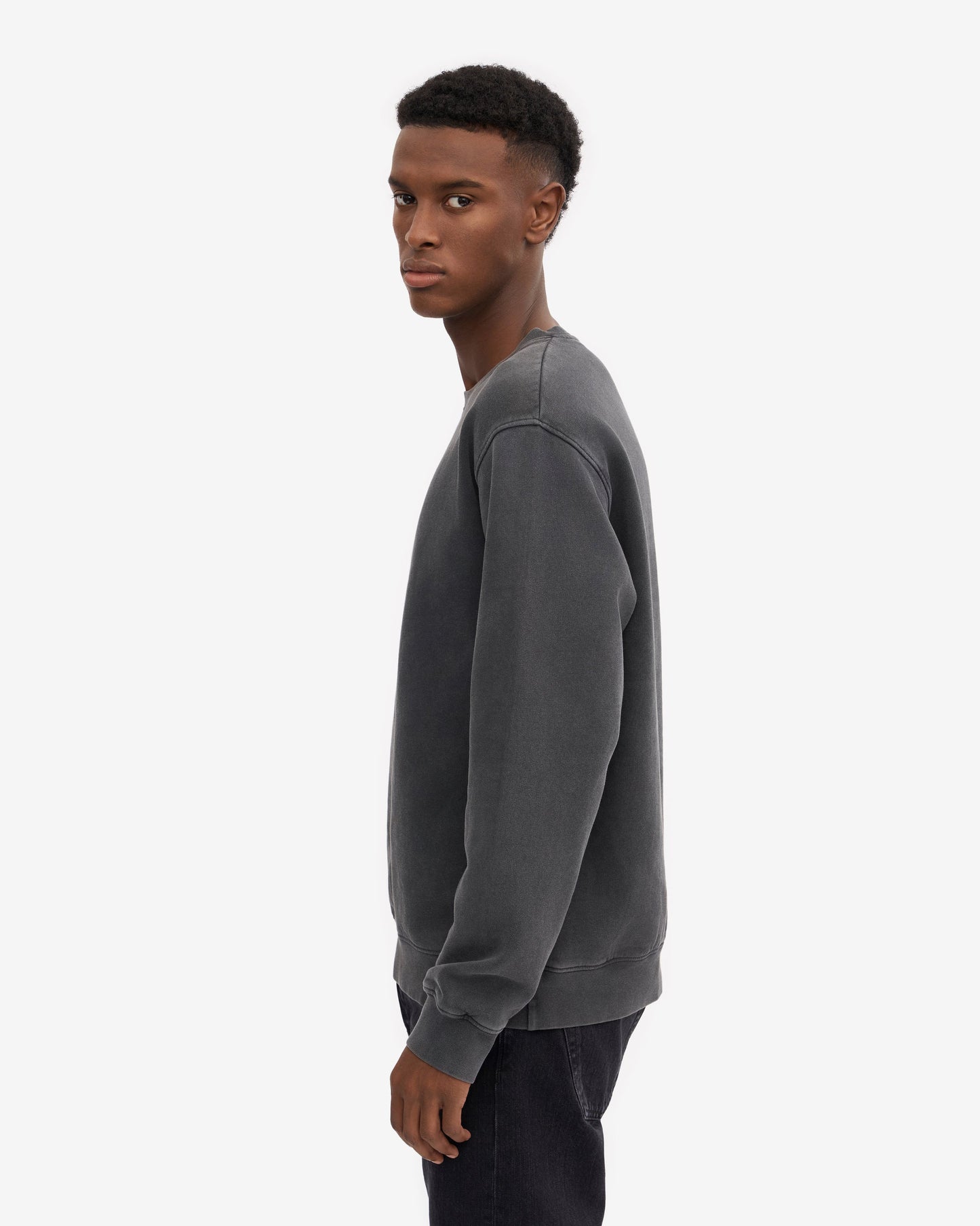 Colorful Standard Mens Classic Organic Crew Neck Sweatshirt - Faded Black