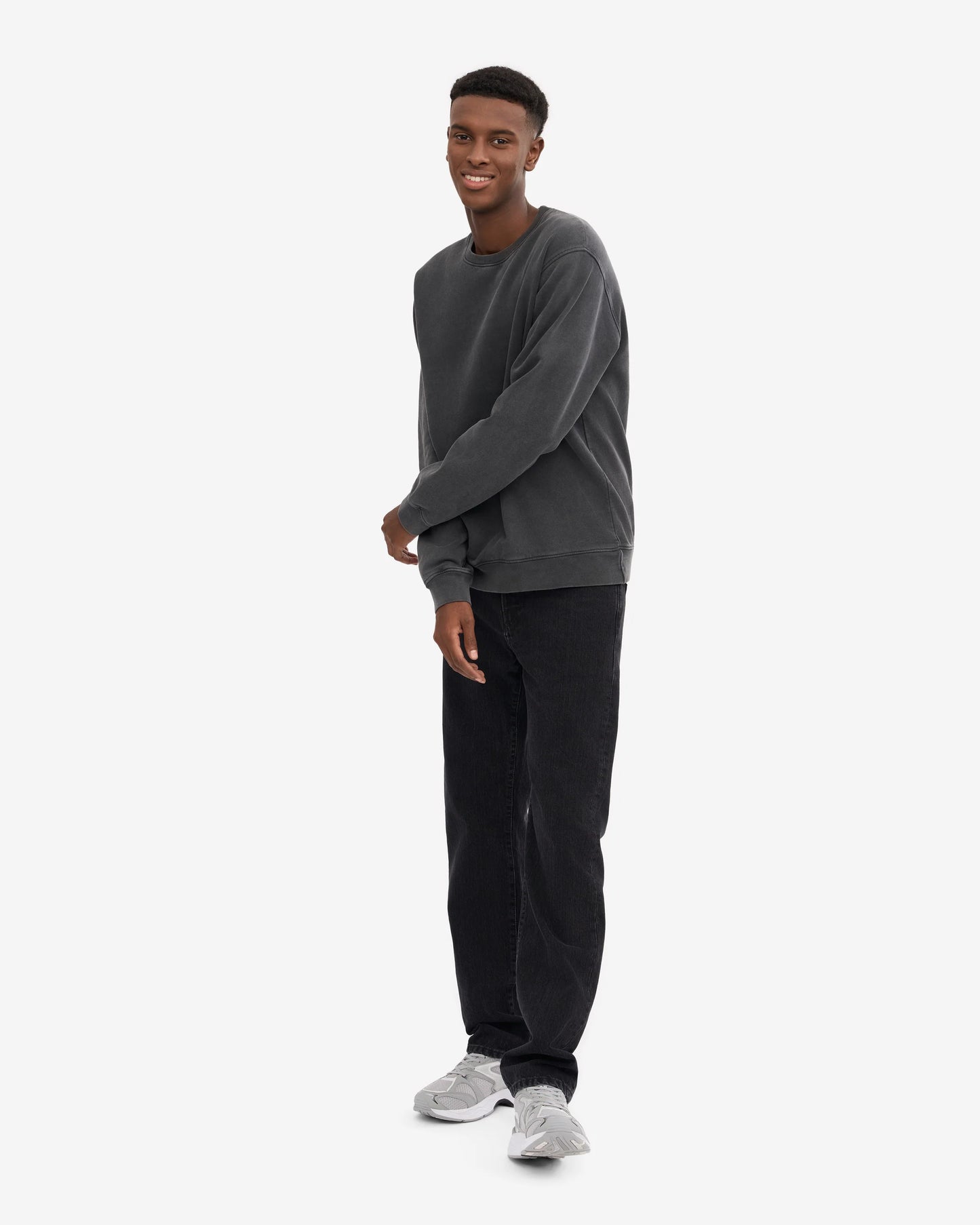 Colorful Standard Mens Classic Organic Crew Neck Sweatshirt - Faded Black