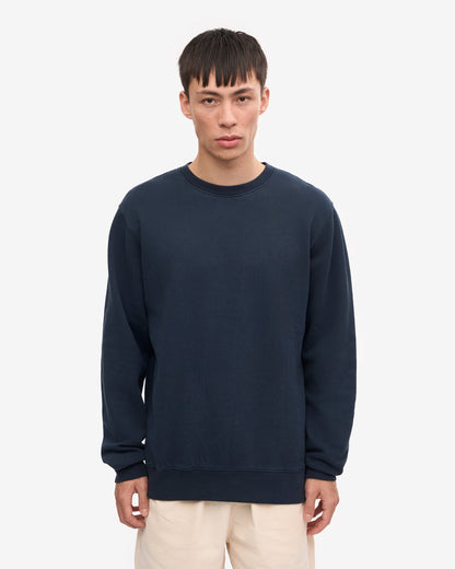 Colorful Standard Mens Classic Organic Crew Neck Sweatshirt - Navy Blue