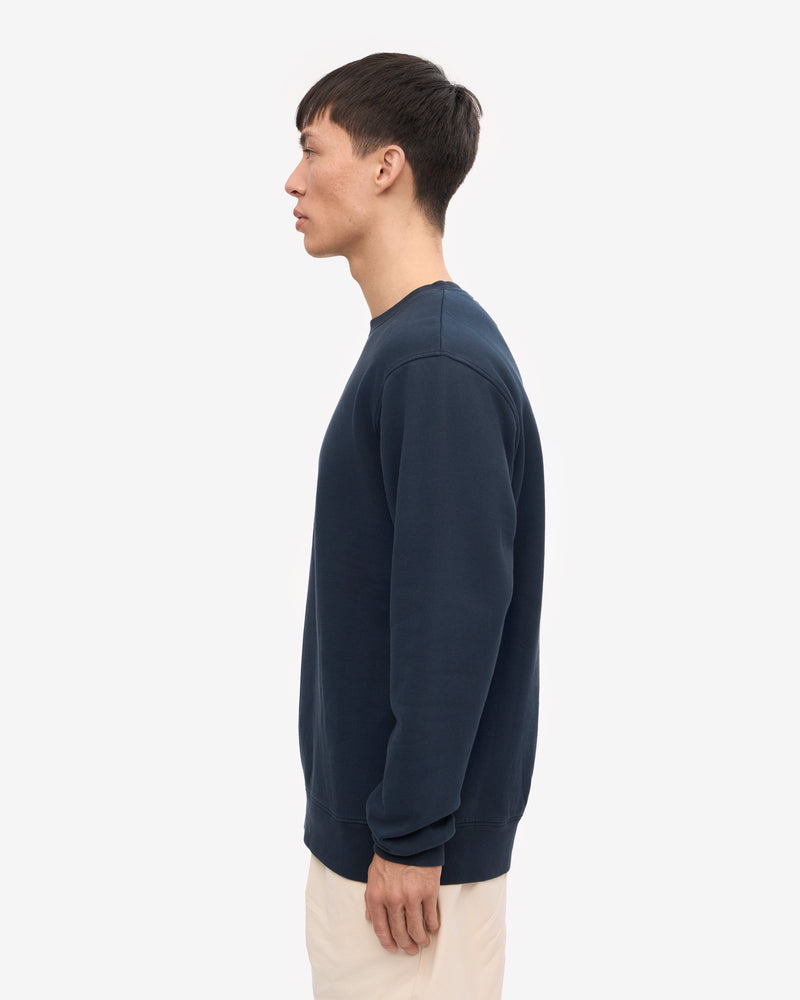 Colorful Standard Mens Classic Organic Crew Neck Sweatshirt - Navy Blue