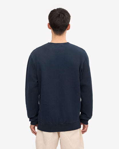 Colorful Standard Mens Classic Organic Crew Neck Sweatshirt - Navy Blue