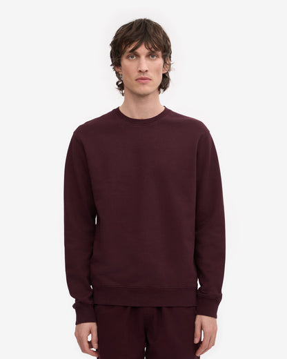 Colorful Standard Mens Classic Organic Crew Neck Sweatshirt - Oxblood Red
