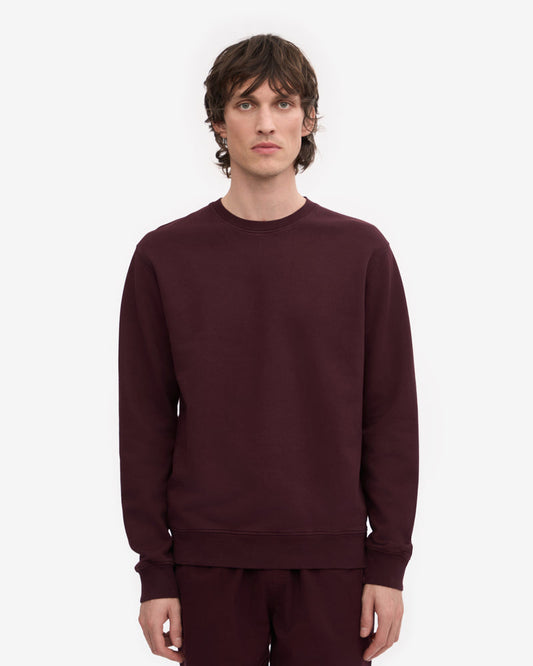 Colorful Standard Mens Classic Organic Crew Neck Sweatshirt - Oxblood Red