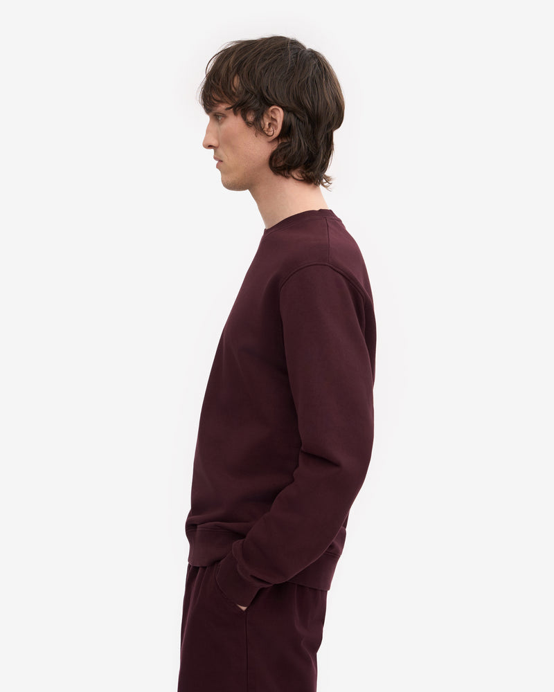 Colorful Standard Mens Classic Organic Crew Neck Sweatshirt - Oxblood Red