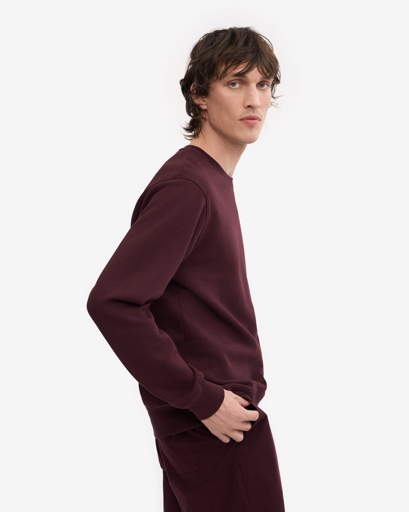 Colorful Standard Mens Classic Organic Crew Neck Sweatshirt - Oxblood Red