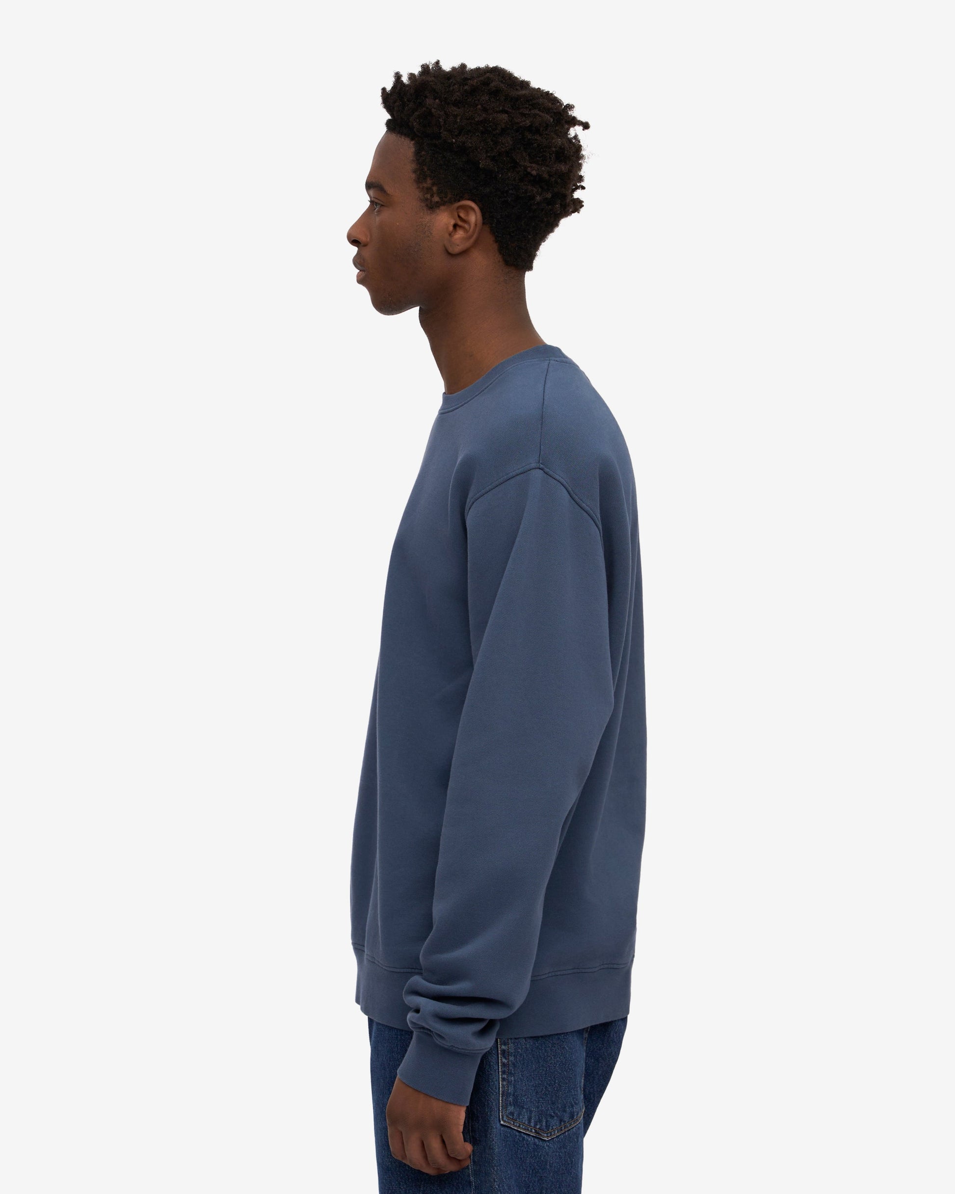 Colorful Standard Mens Classic Organic Crew Neck Sweatshirt - Petrol Blue | CHO | Designer Mens Sweatshirts