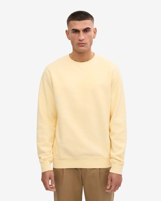 Colorful Standard Mens Classic Organic Crew Neck Sweatshirt - Soft Yellow