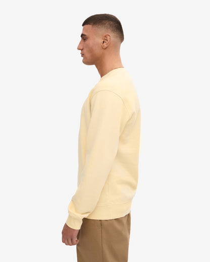 Colorful Standard Mens Classic Organic Crew Neck Sweatshirt - Soft Yellow | CHO | Designer Mens Sweatshirts