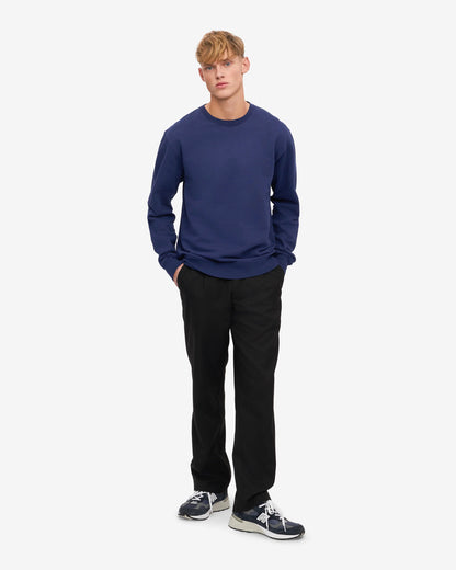Colorful Standard Mens Classic Organic Crew Neck Sweatshirt - Marine Blue