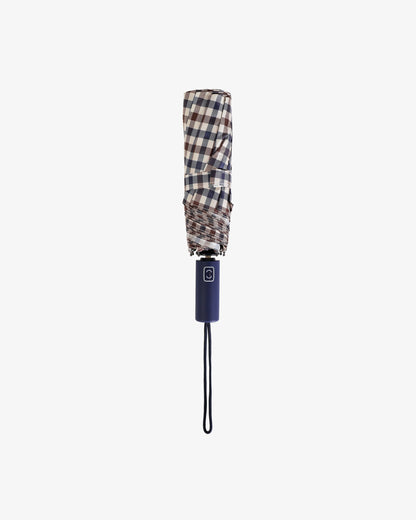 Aquascutum Iconic Pocket Umbrella - Club Check 28 | CHO | Designer Mens Umbrellas
