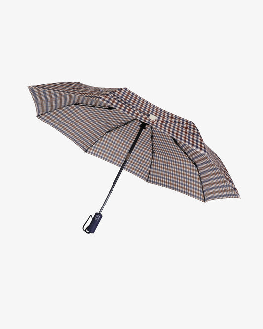 Aquascutum Iconic Pocket Umbrella - Club Check 28 | CHO | Designer Mens Umbrellas