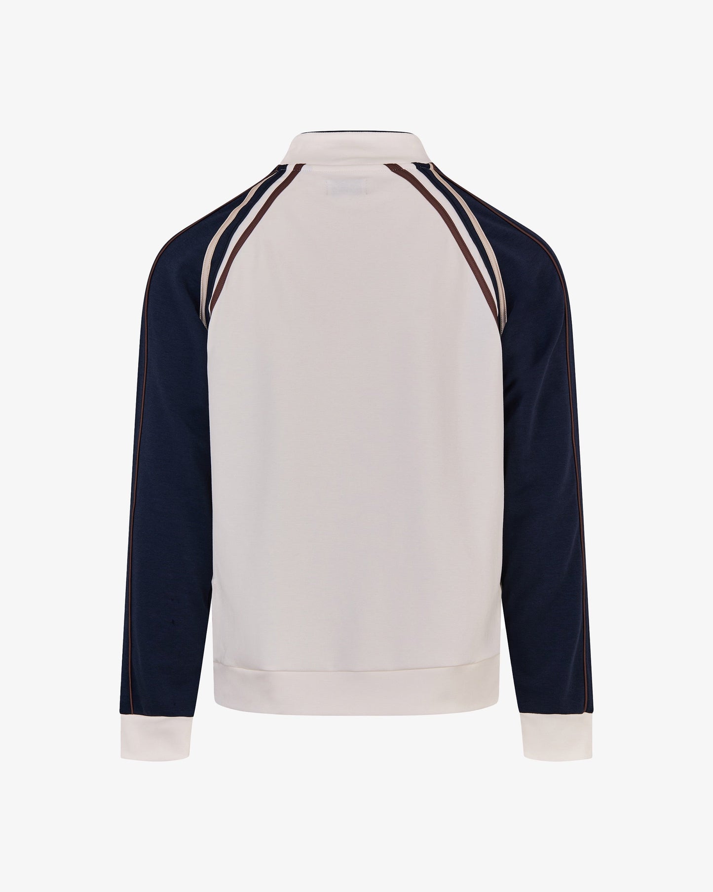 Aquascutum Mens Scuba Stripes Mock Neck Sweatshirt - Optical White 01 | CHO | Designer Mens Sweatshirts