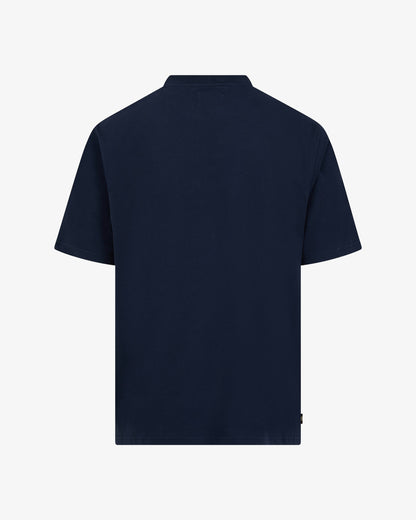 Aquascutum Mens Club Check Piping T-Shirt - Navy 11 | CHO | Designer Mens T-Shirts