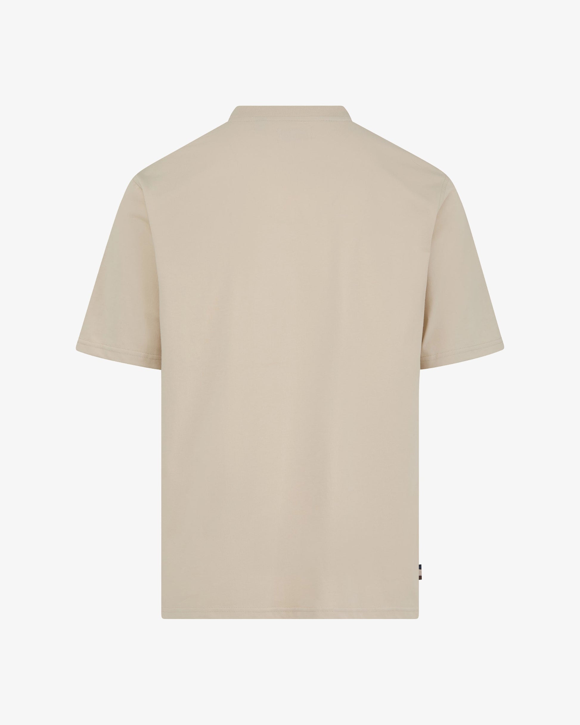 Aquascutum Mens Club Check Piping T - Shirt - Old White 02 | CHO | Designer Mens T - Shirts
