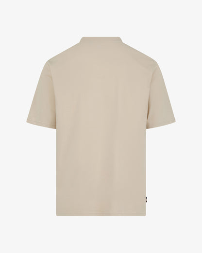 Aquascutum Mens Club Check Piping T - Shirt - Old White 02 | CHO | Designer Mens T - Shirts