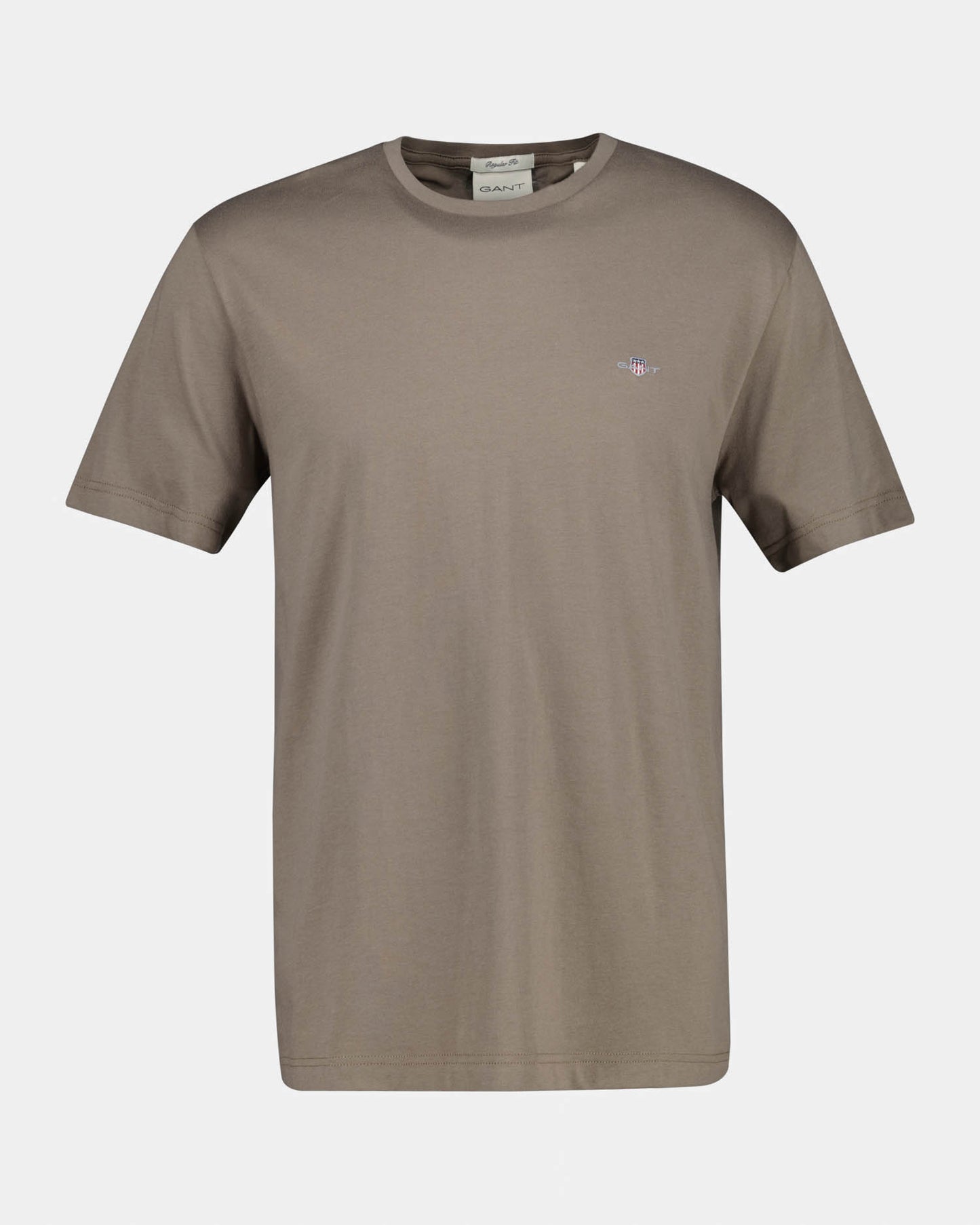 GANT Mens Regular Fit Short Sleeve Shield Logo T-Shirt - 260 Faded Taupe