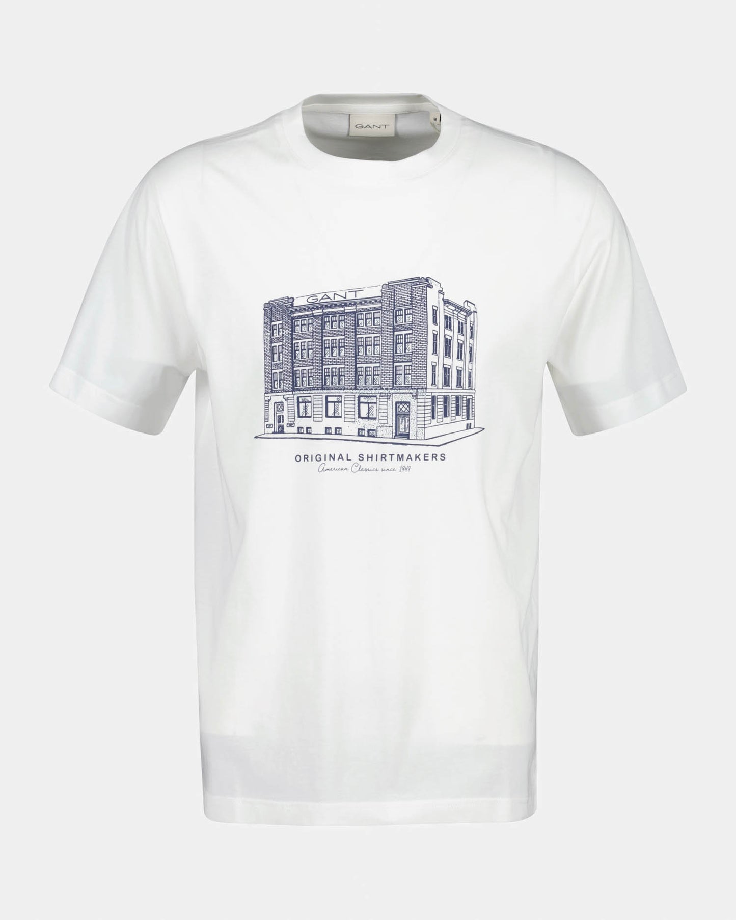 GANT Mens Factory Graphic Short Sleeve T-Shirt - 113 Eggshell | CHO | Designer Mens Short Sleeve T-Shirts