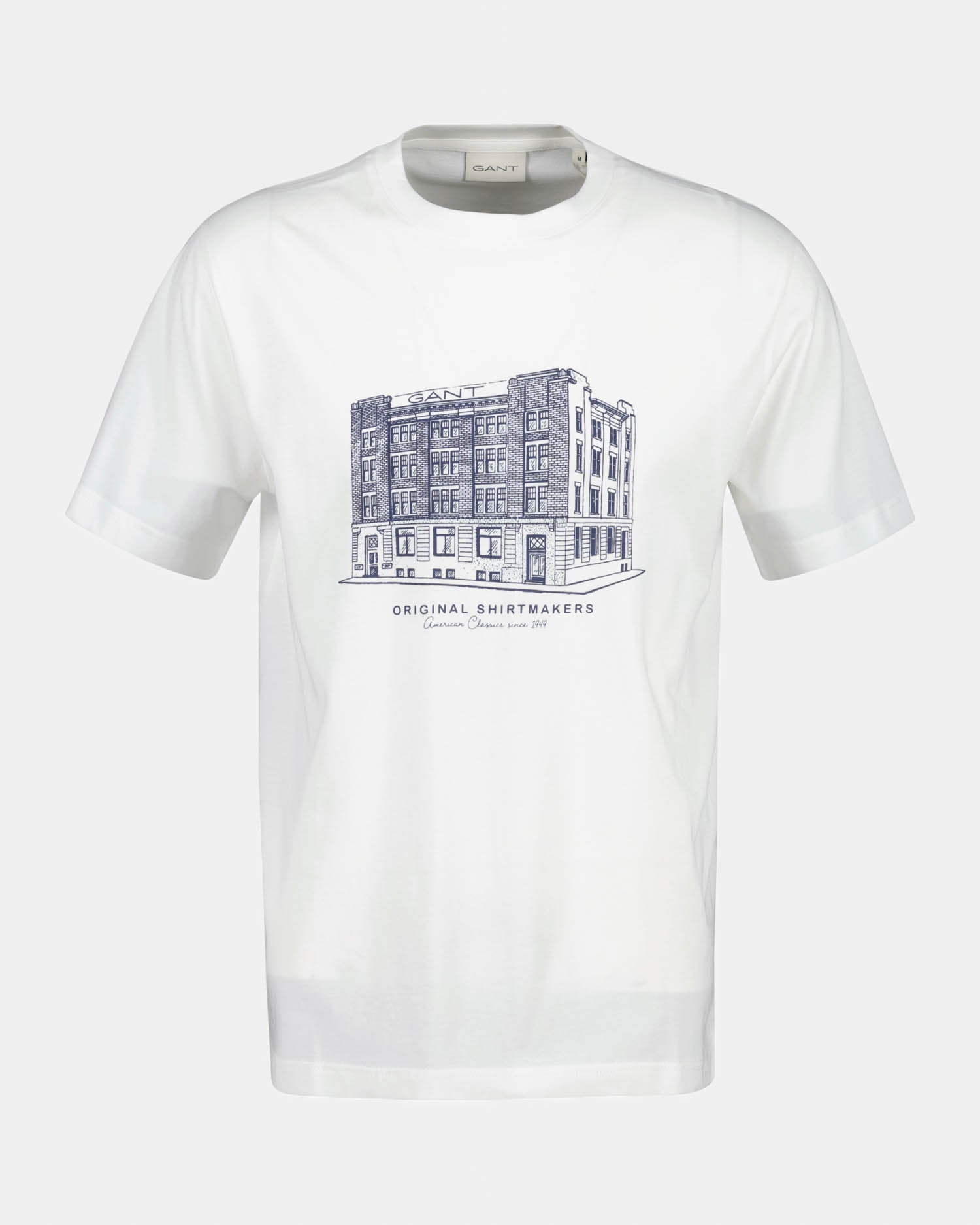 GANT Mens Factory Graphic Short Sleeve T-Shirt - 113 Eggshell | CHO | Designer Mens Short Sleeve T-Shirts