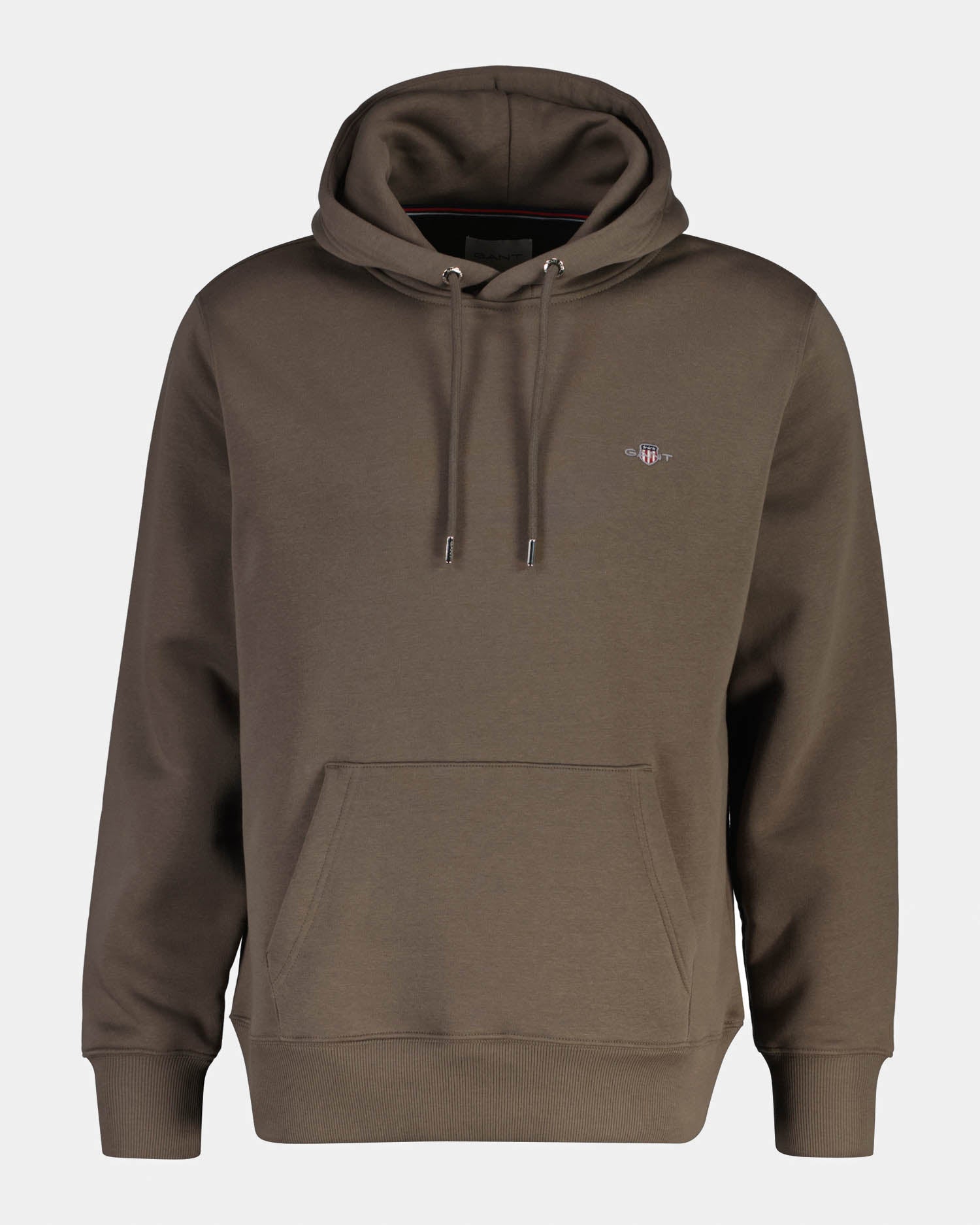 GANT Mens Regular Fit Shield Logo Pullover Hoodie - 260 Faded Taupe | CHO | Designer Mens Hoodies