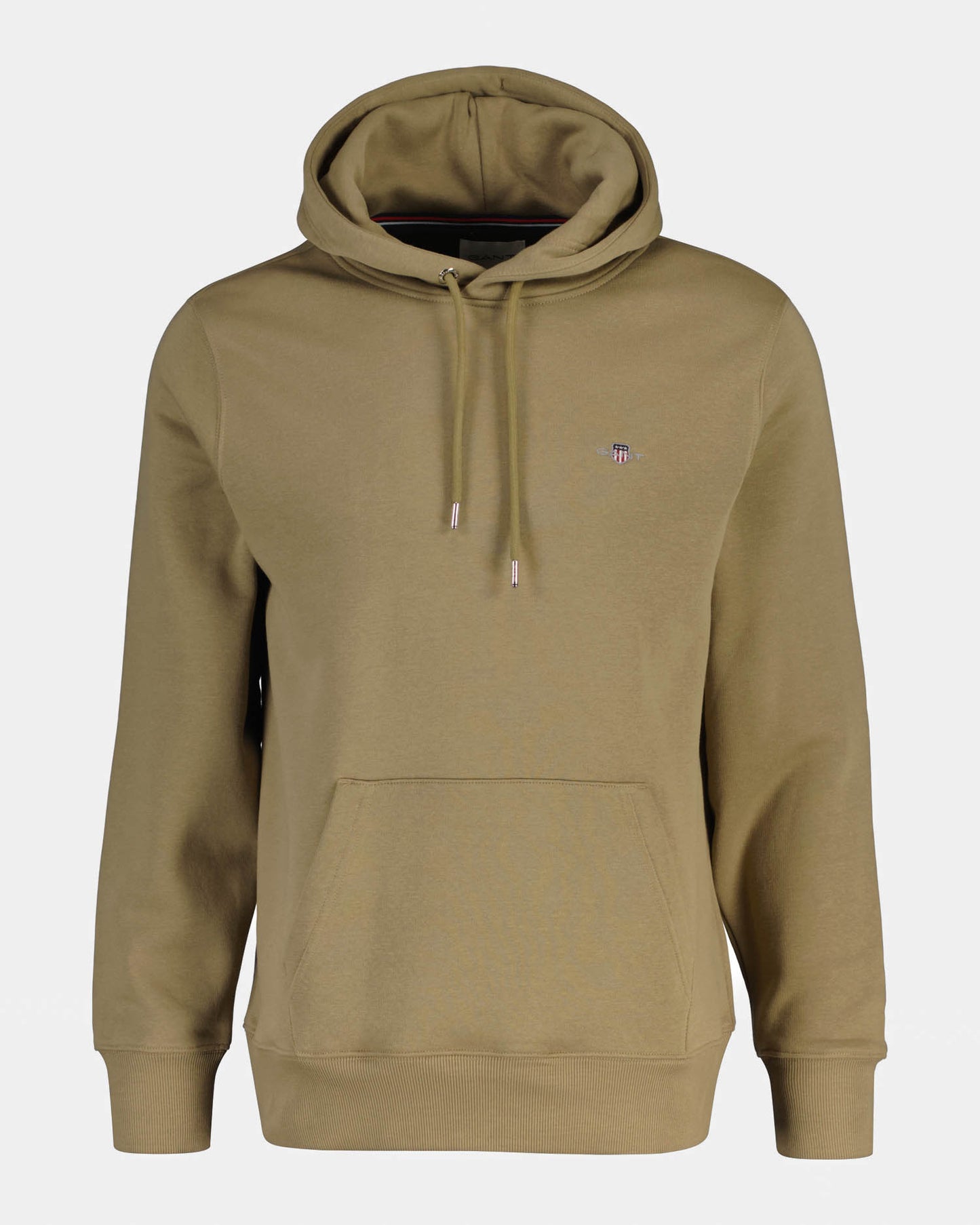 GANT Mens Regular Fit Shield Logo Pullover Hoodie - 264 Light Taupe | CHO | Designer Mens Hoodies