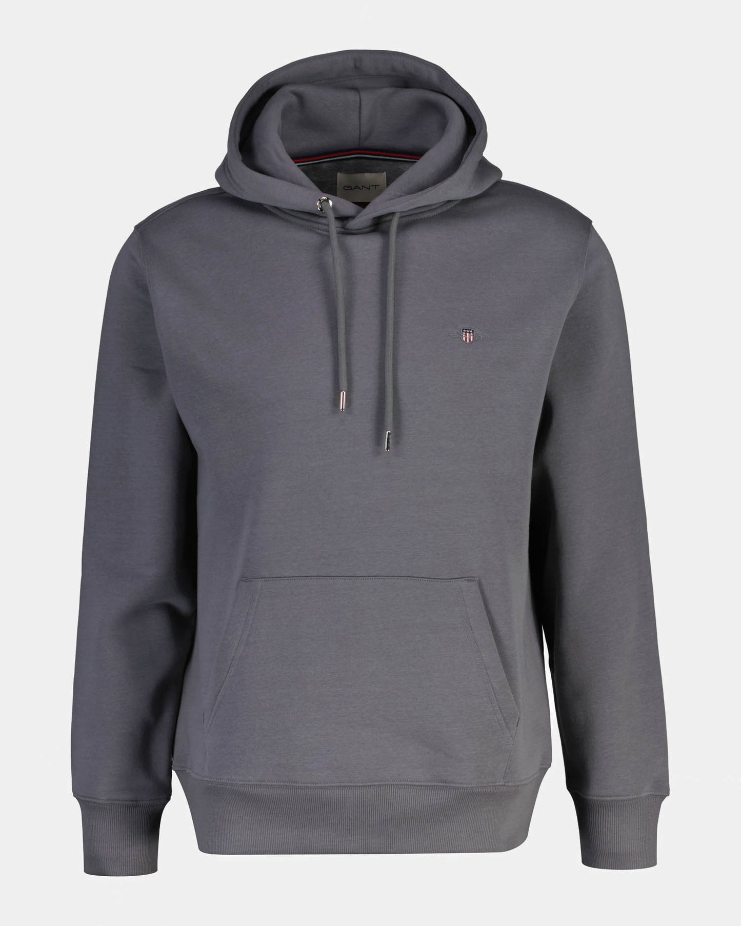 GANT Mens Regular Fit Shield Logo Pullover Hoodie - 38 Mid Grey | CHO | Designer Mens Hoodies