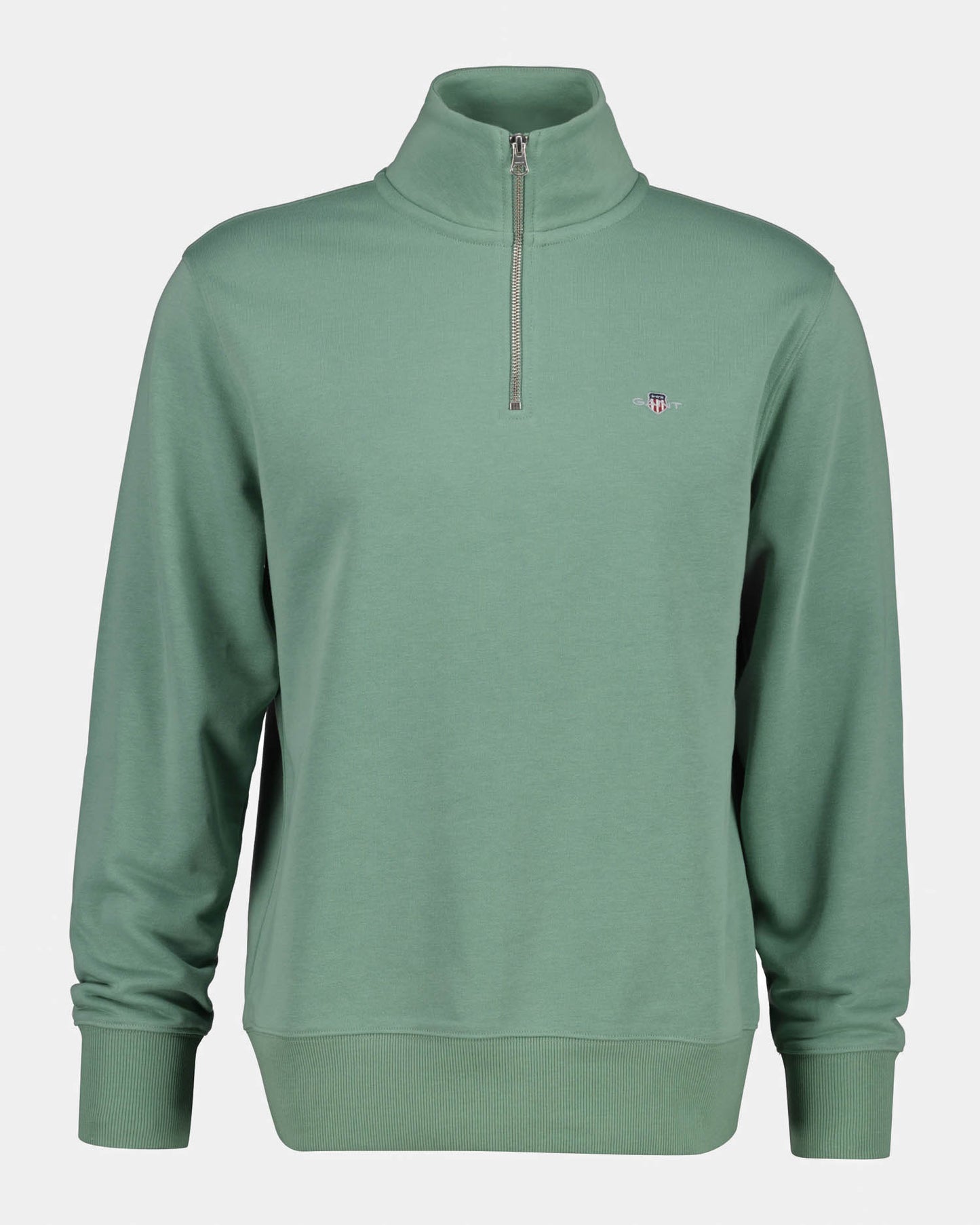 GANT Mens Regular Fit Shield Logo Half Zip Sweatshirt - 308 Surplus Mint