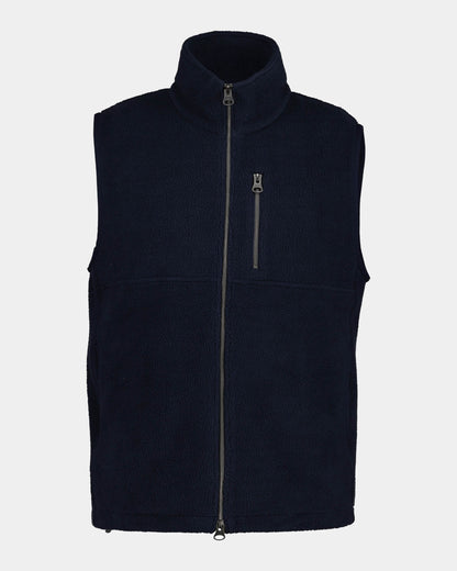 GANT Mens Fleece Gilet - 433 Evening Blue | CHO | Designer Mens Fleece Gilets