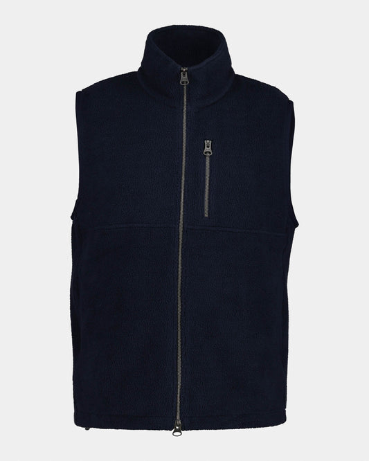 GANT Mens Fleece Gilet - 433 Evening Blue | CHO | Designer Mens Fleece Gilets