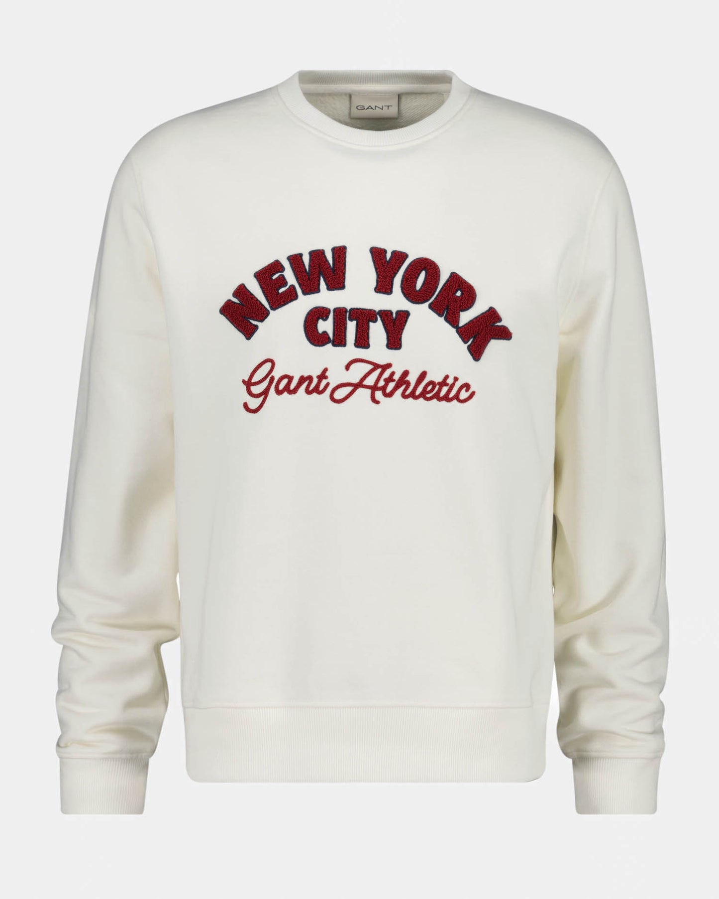 GANT Mens NYC Graphic Crew Neck Sweatshirt - 130 Cream | CHO | Designer Mens Crew Neck Sweatshirts