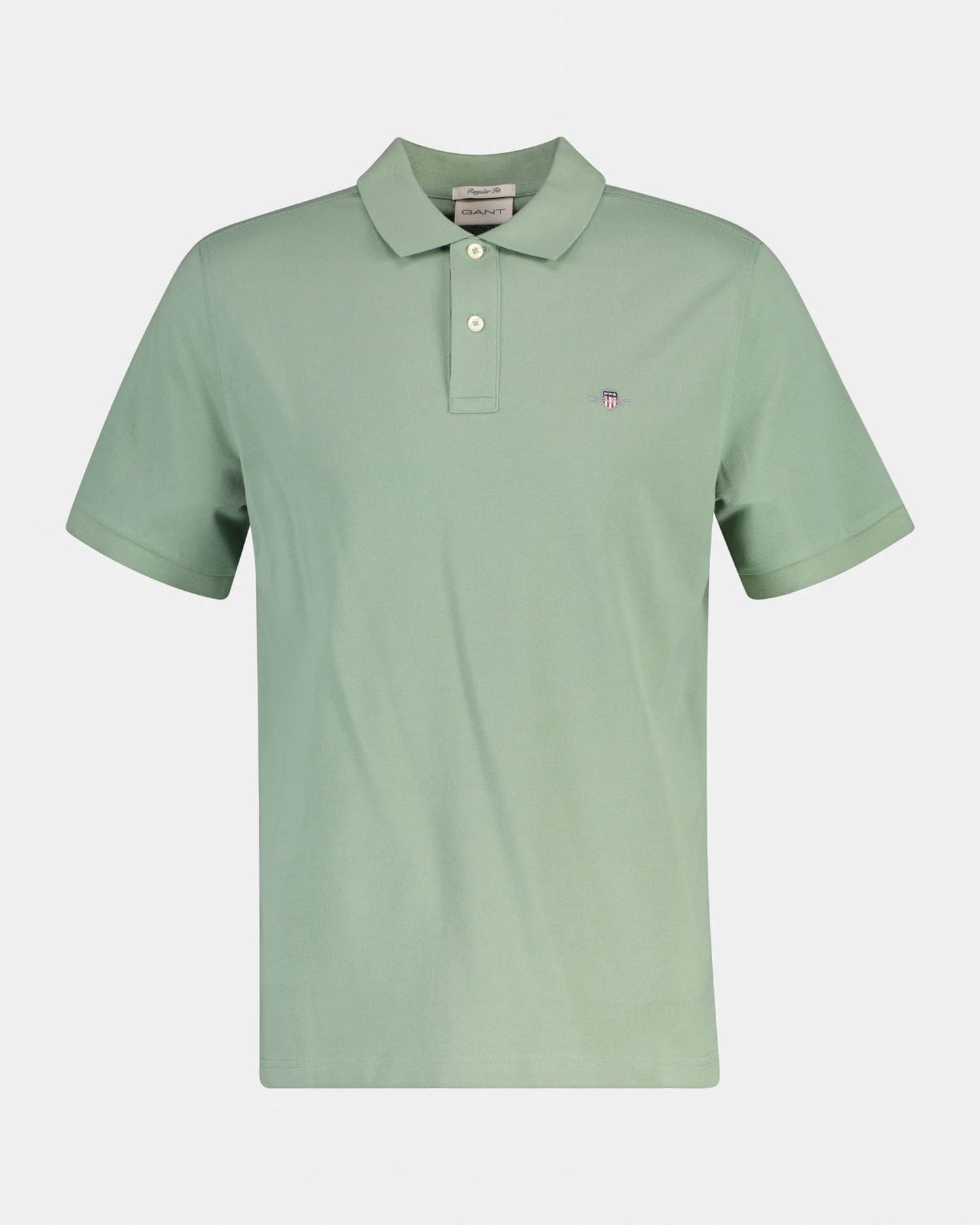 GANT Mens Regular Fit Short Sleeve Shield Logo Pique Polo - 308 Surplus Mint