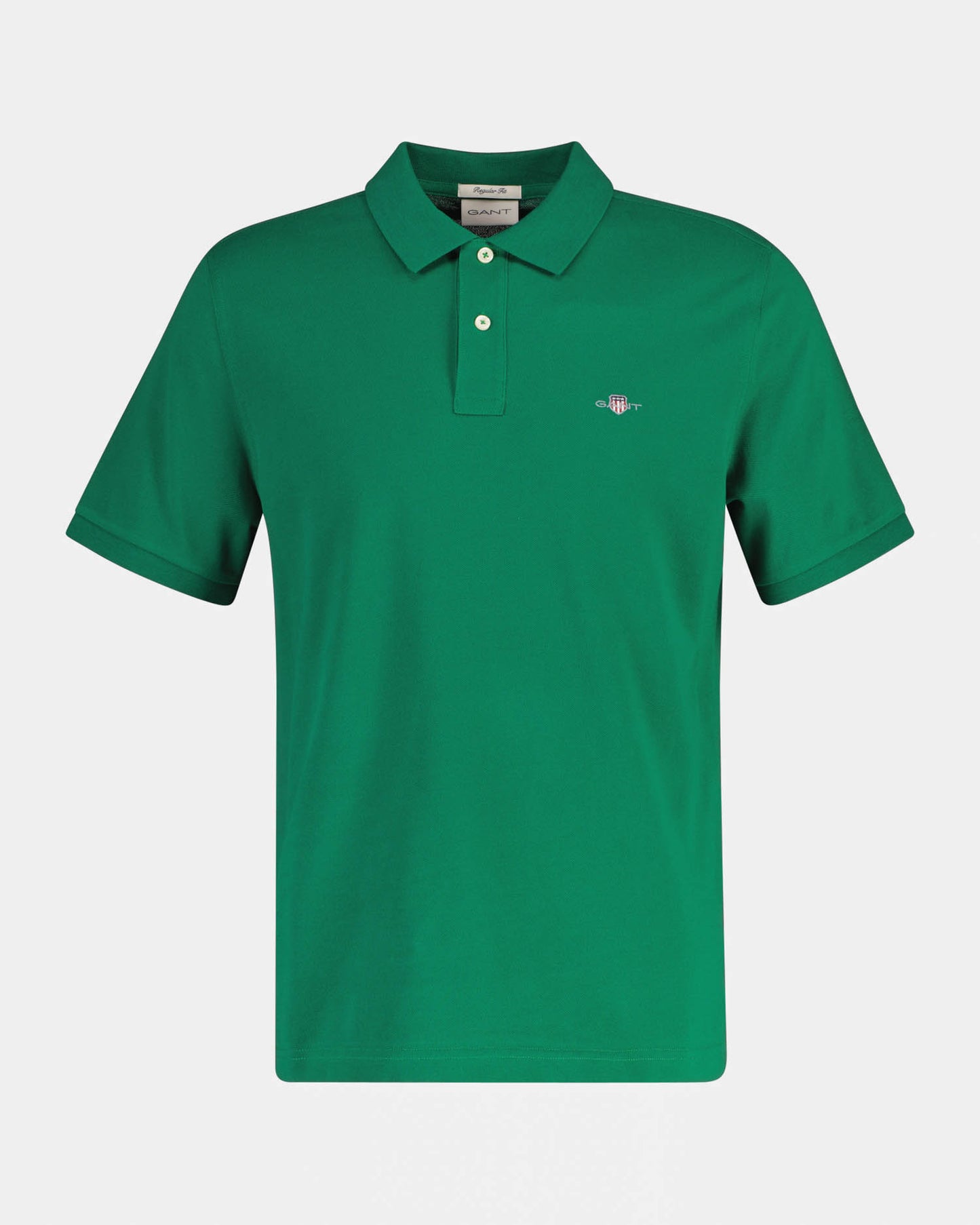 GANT Mens Regular Fit Short Sleeve Shield Logo Pique Polo - 344 Wild Green