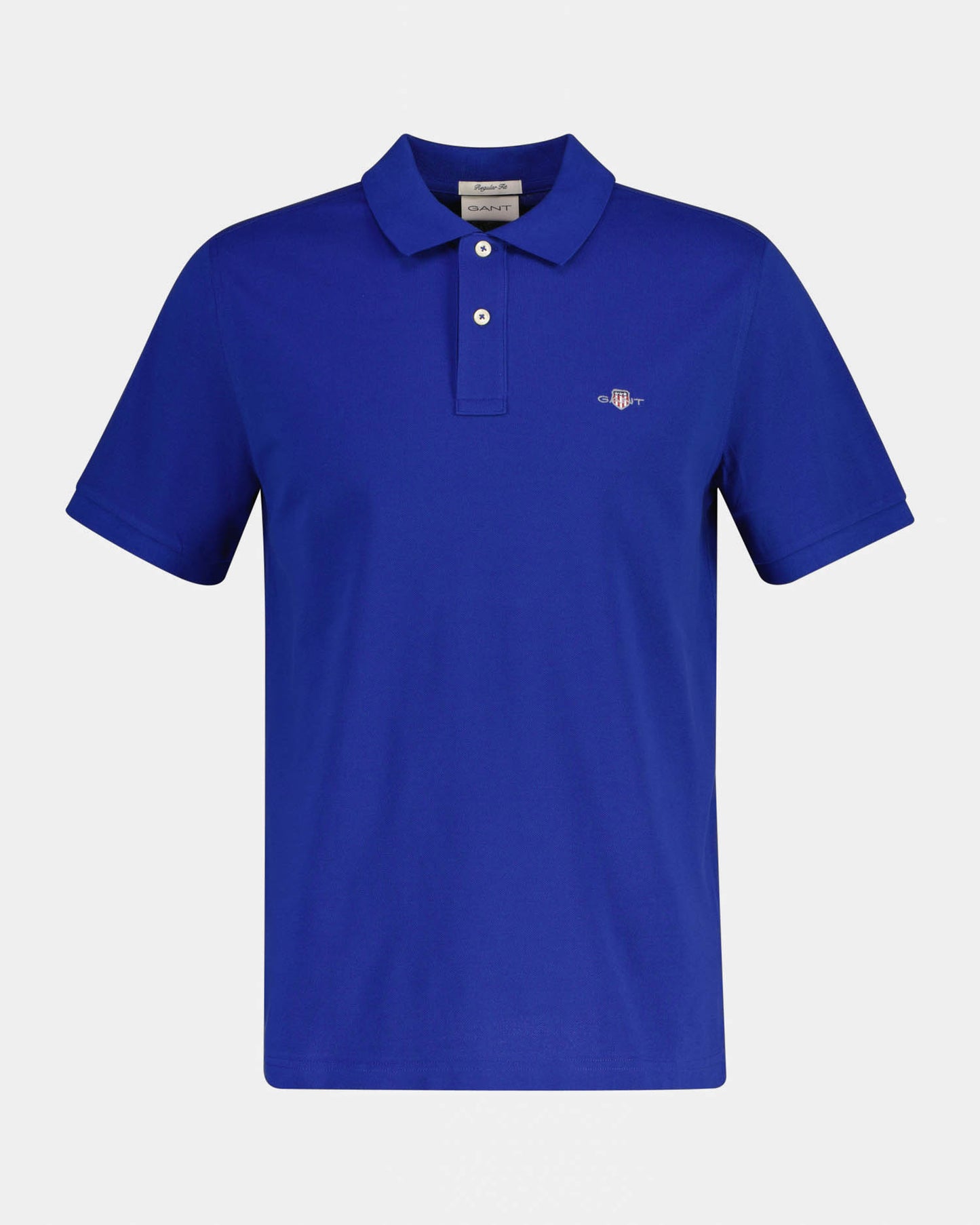 GANT Mens Regular Fit Short Sleeve Shield Logo Pique Polo - 435 Crisp Blue