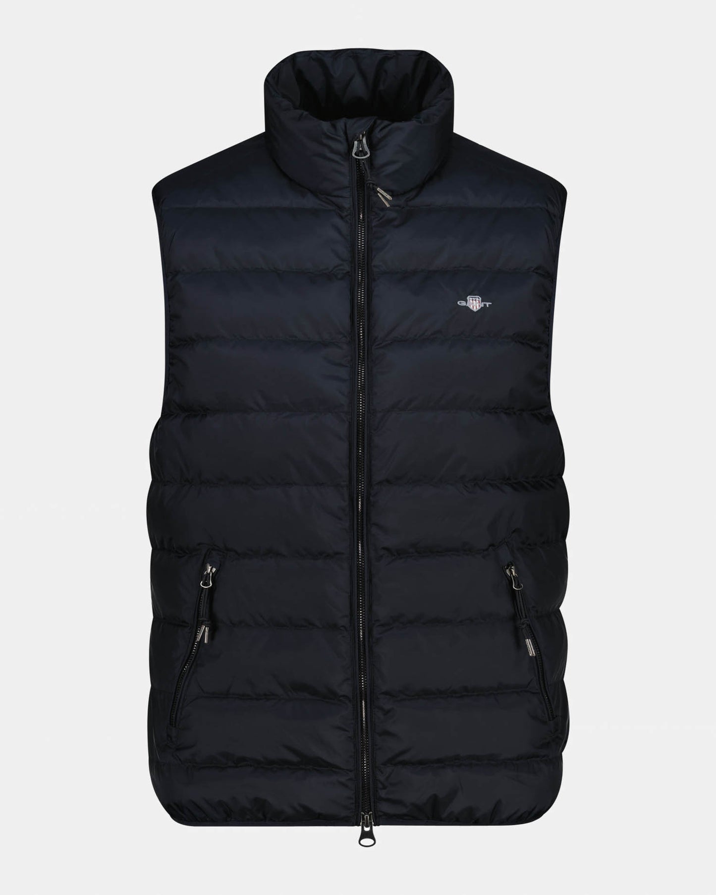 GANT Mens Light Down Shield Logo Gilet - 5 Black | CHO | Designer Mens Padded Gilets