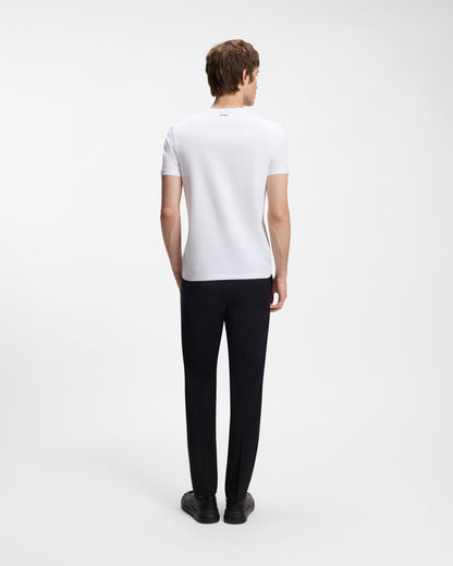 HUGO-V 2-Pack Mens V-Neck T-Shirts in Stretch Cotton - White 100 full length back